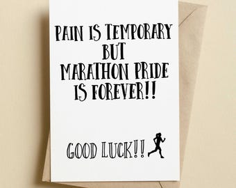 Good Luck For Your Marathon Card | Funny Running Card | Good Luck Marathon Runner Card