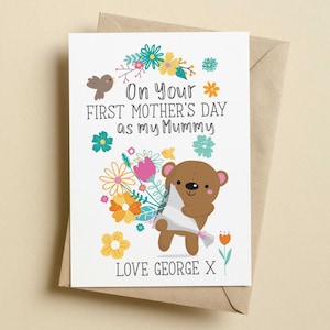 personnalisée pour votre première carte de fête des mères | 1ère carte pour la fête des mères | Cartes postales pour les nouvelles mamans | Jolies cartes pour la fête des mères