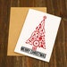 Bike Parts Christmas Tree Blank Greeting Card - Bike Gift - Cycling Christmas Card - Cyclist - Blank - Bike Christmas -Cycling Gift 