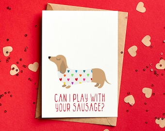 Funny Dachshund Valentine's Card | Sausage Dog Cards | Cheeky