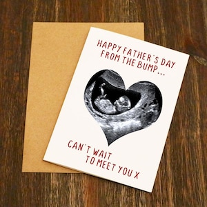 Happy Father's Day from Bump, Can't Wait To Meet You - Vaderdagkaart - Ontworpen en gedrukt in Yorkshire - Gratis post - Schattig