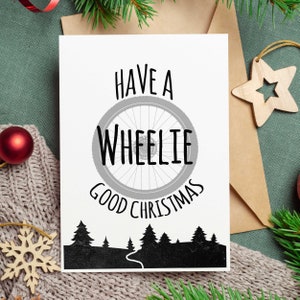 Fiets kerstkaart - blanco wenskaart - fietscadeau - fietskerstkaart - fietser - blanco - fietskerst - fietscadeau