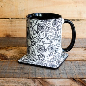 Bike Doodle Mug and Coaster Set - Cycle - Bike - Cycling Gift Mug Only