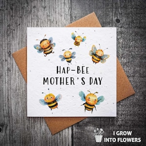 Carte de fête des mères de fleurs sauvages d'abeilles à planter | Cartes Abeille pour maman | Cartes à planter | Cartes originales de fête des mères