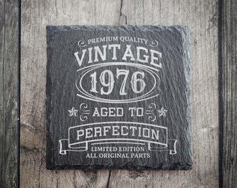 Posavasos de cumpleaños número 50 de 1976 / Regalos para fiestas de 50 años / Vintage