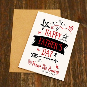 Happy Father's Day From Bump - Vaderdag kaart - ontworpen en afgedrukt in Yorkshire - Gratis Post - Cute
