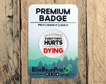 I'm A Runner Funny Running Badge - Tamaños de 25 mm / 45 mm / 58 mm - Regalo para correr - Secret Santa Runner