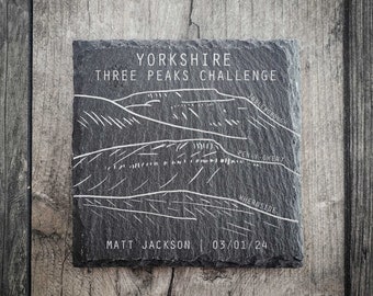 Yorkshire Three Peaks Challenge Coaster - Available in matt and gloss - 3 Peaks - Three Peaks - Ingleborough, Whernside, Pen-y-ghent