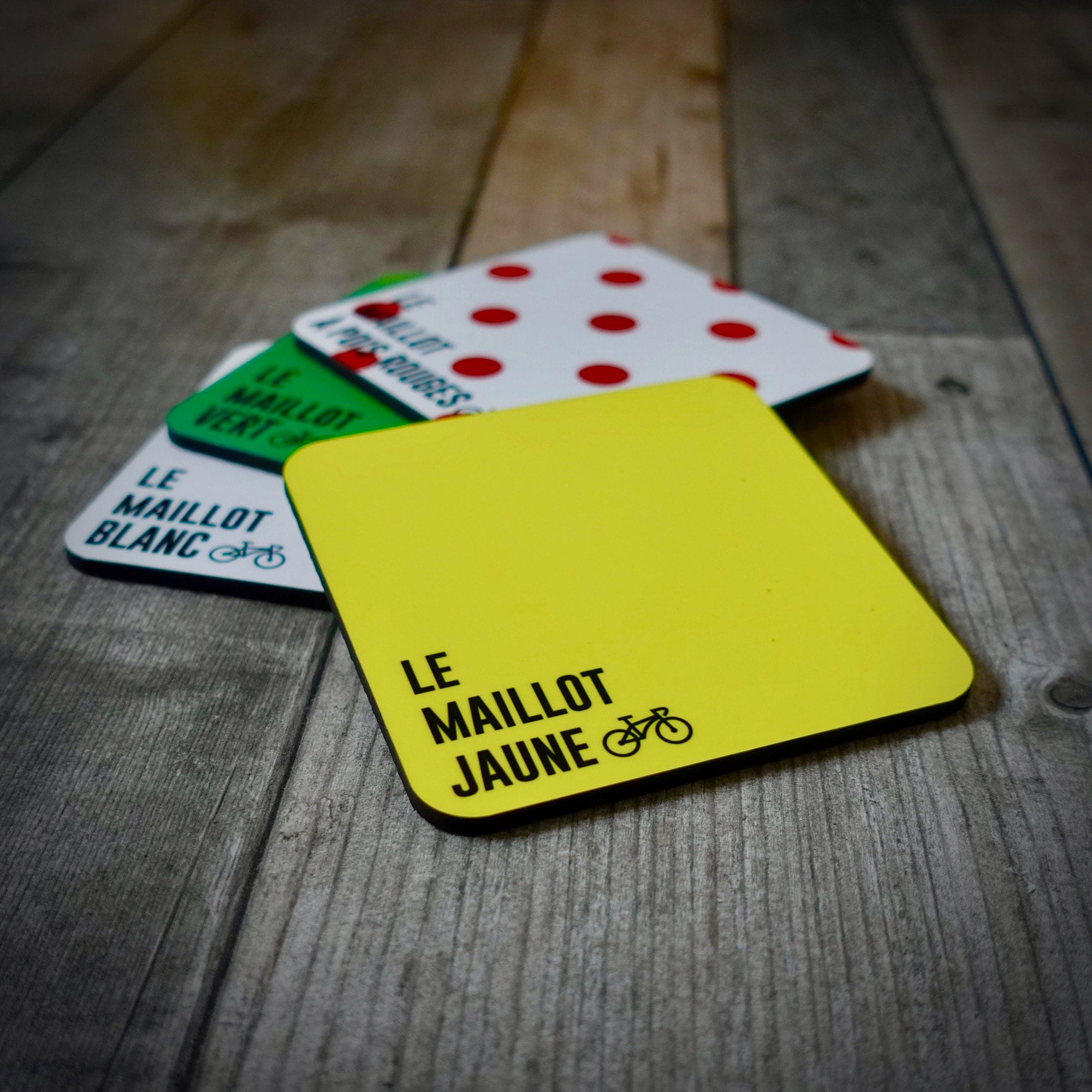 Tour De France Jersey Coaster Set - MK2 - Cycle - Bike - Yellow - Pol…