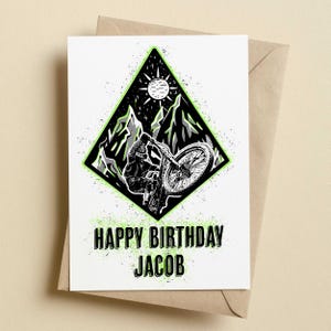 Carte d'anniversaire personnalisée VTT - carte d'anniversaire vélo - carte d'anniversaire VTT