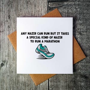 Jeder kann einen Marathon laufen Karte | Glückwunschkarte | Viel Glück Karte | Karten für Läufer