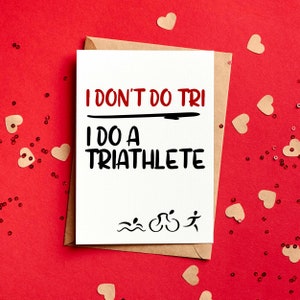 Biglietto di San Valentino per triatleta, triatleta, triathlon, divertente, fidanzato, fidanzata, ciclista, nuotata, corsa, triatleta