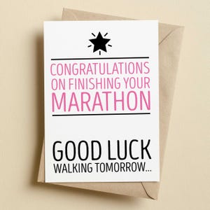 Gefeliciteerd met het voltooien van je marathonloperskaart - grappig - hardloopkaart - marathon - gratis verzending in het VK
