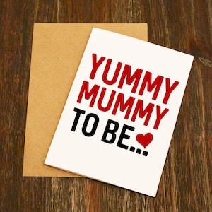 Bold Yummy Mummy To Be Card - Fête des Mères - Maman 2 Be Card - New Mum Card - Future Mum Card -