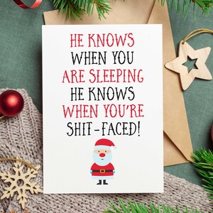 Shit-faced kerstkaart - blanco wenskaart - GRATIS POST - kaart voor volwassenen
