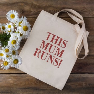 This Mum Runs Tote Bag - Shopping Bag - Running Mum - Runners Gift - Mothers Day