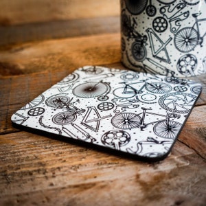 Bike Doodle Mug and Coaster Set - Cycle - Bike - Cycling Gift image 5