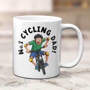No1 Cycling Dad Bike Mug - (3 Mug Types - Ceramic and Enamel )   |  Father&#39;s Day | Cycling Gift | Bike Dad | Coaster