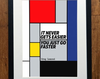 Greg Lemond Faster Classic Race Series Cycling Print- Le Vie Claire Jersey Design - Cycling Wall Art - Cycling Gift - Bike Gift - Bike Art