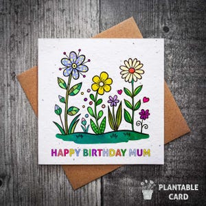 Tarjeta de cumpleaños plantable para mamá / Tarjeta de cumpleaños con semillas para mamá / Tarjetas de cumpleaños para mamá