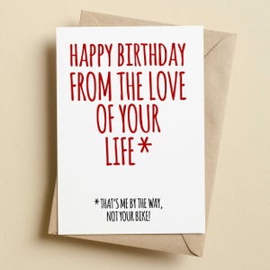 Feliz cumpleaños del amor de tu vida Tarjeta de cumpleaños divertida - Bicicleta - Novio - Novia - Esposo - Esposa - Ciclista - Ciclismo - MTB
