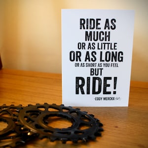 But Ride Eddy Merckx Cycling Blank Greeting Card - Bike Gift - Cycling Birthday Card - Cyclist - Blank - Bike Birthday - Cycling Gift