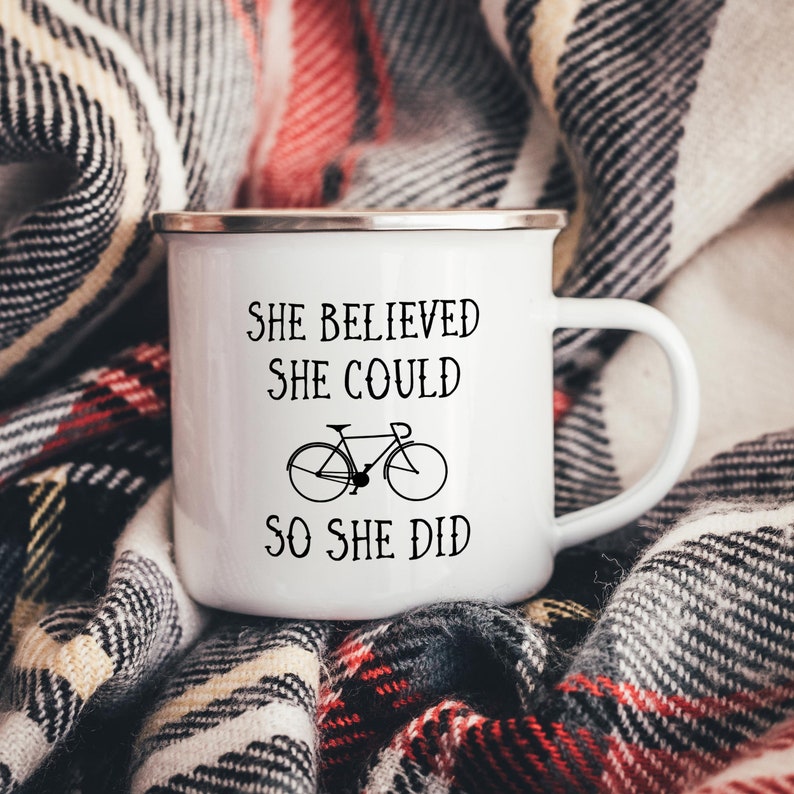 She Believed She Could So She Did White Camping Mug