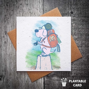 Carte chien de randonnée – Explorateur de points de déclenchement par Richard Scribbles | Carte de graines standard ou à planter | Marche | Aventure | Chien de traînée