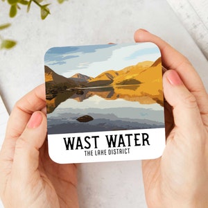 Wast Water Lake District Coaster / Vintage Style Travel Poster Bebidas Coaster / The Lakes Coaster