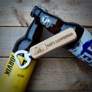 Personalised Campervan Bottle Opener - Wooden / Stainless Steel Bottle Opener  - Personalised Camper Gift - Camper Van Bottle Opener
