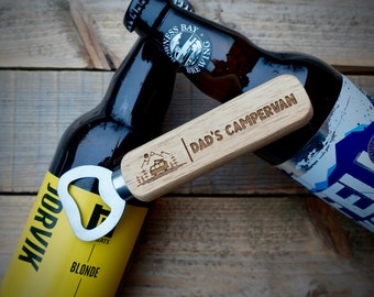 Personalised Campervan Bottle Opener - Wooden / Stainless Steel Bottle Opener  - Personalised Camper Gift - Camper Van Bottle Opener