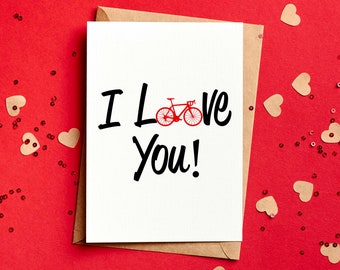 Tarjeta de San Valentín de ciclismo / Tarjetas de "Te amo" para ciclistas