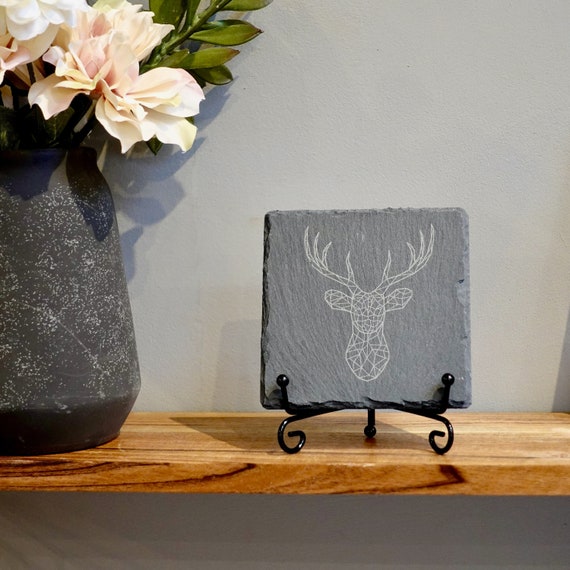 Premium Metal Coaster Holder - Slate Coaster Holder - Coaster Display Stand