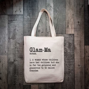 Glam-Ma ordboksdefinition mormor tygväska | 2 väskalternativ | Mormorspresent Premium Tote Bag