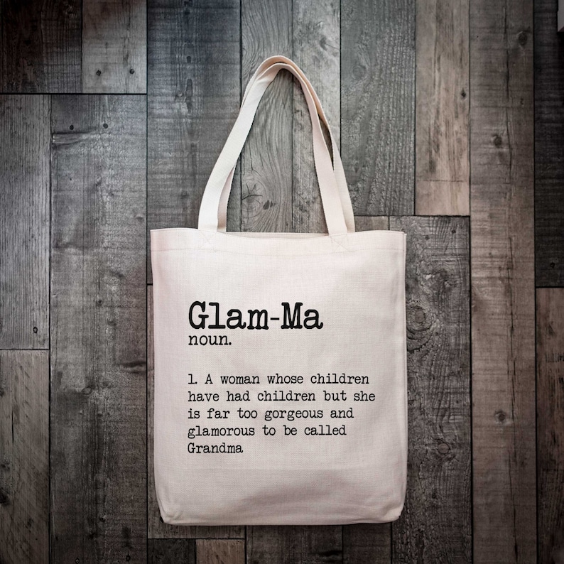 Glam-Ma ordboksdefinition mormor tygväska | 2 väskalternativ | Mormorspresent Premium Tote Bag