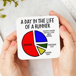 Een dag uit het leven van een hardloper Running Coaster - Grappig hardloopcadeau | Marathonloper | Hardloopcadeau | Cadeaus voor hardlopers | parkrun-cadeau |