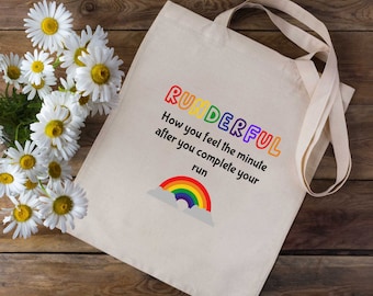 Runderful Rainbow Definition Tote Bag - Runners Gift - Running Tote Bag - Running Gift - Gifts For Runners - Run - Funny Running Gifts