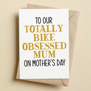 To Unsere Totally Bike Obsessed Mum am Muttertag - Lustige Muttertagskarte | Radfahren Mütter Karte | Fahrrad-Mütter-Tageskarte