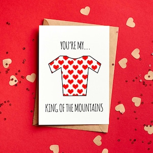 Tu es mon roi de la montagne - carte de Saint-Valentin vélo - drôle - petite amie cycliste vtt motard carte