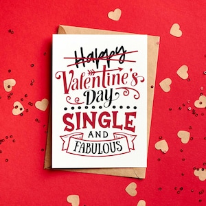Carte de Saint-Valentin unique - Carte unique et fabuleuse - Carte de Saint-Valentin pour amis célibataires