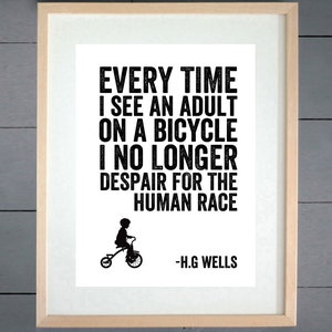 H G Wells Human Race Cycling Typography Print Various Sizes Etsy H G Wells Human Race Cycling Typography Print Various Sizes Etsy