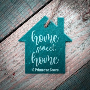 Personalised Home Sweet Home Slate House - New Home Gift - House Warming Gift