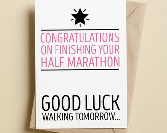 Funny Half Marathon Congratulations Card | Finishers Card For Runners