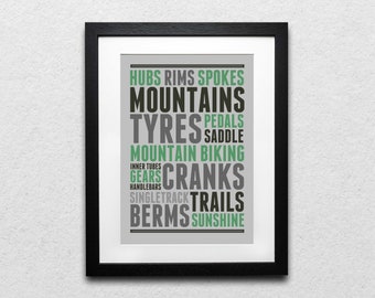 Mountain Bike Print | Framed Cycling Print | MTB Print