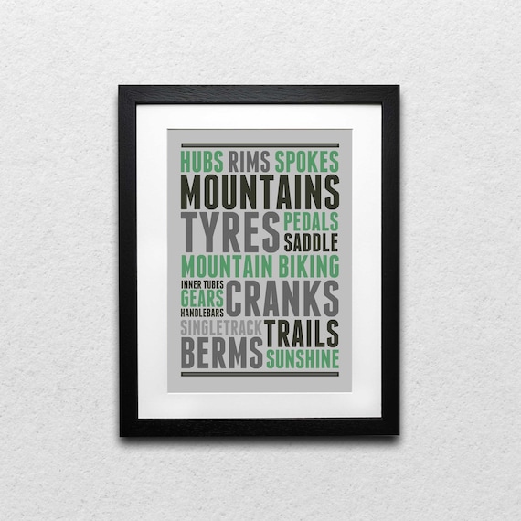 Mountain Bike Print | Framed Cycling Print | MTB Print