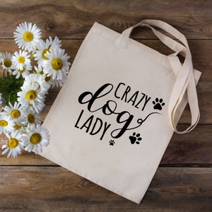 Crazy Dog Lady Tote Bag Shopping Bag Gifts For Dog Lovers Dog Tote Bag Shopping Bag image 1