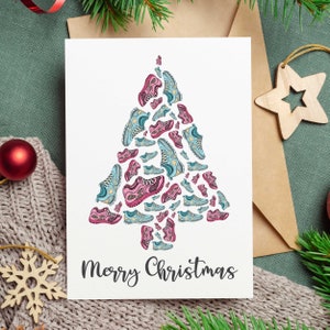 Laufschuhe Weihnachtskarte - Weihnachtskarten für Läufer - Laufschuhe Weihnachtskarten