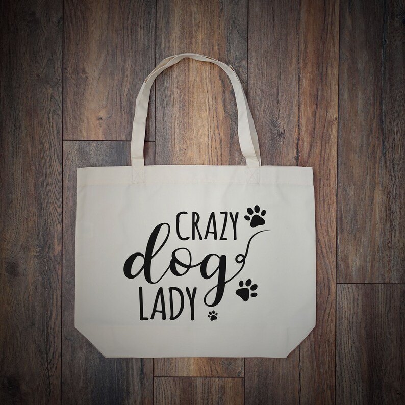 Crazy Dog Lady Tote Bag Shopping Bag Gifts For Dog Lovers Dog Tote Bag Shopping Bag image 2