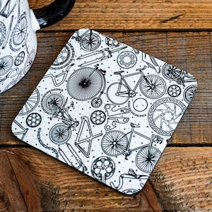 Bike Doodle Mug and Coaster Set - Cycle - Bike - Cycling Gift Coaster Only