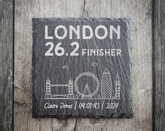 Personalised London 26.2 Finisher Running Slate Coaster | Marathon Finishers Gifts